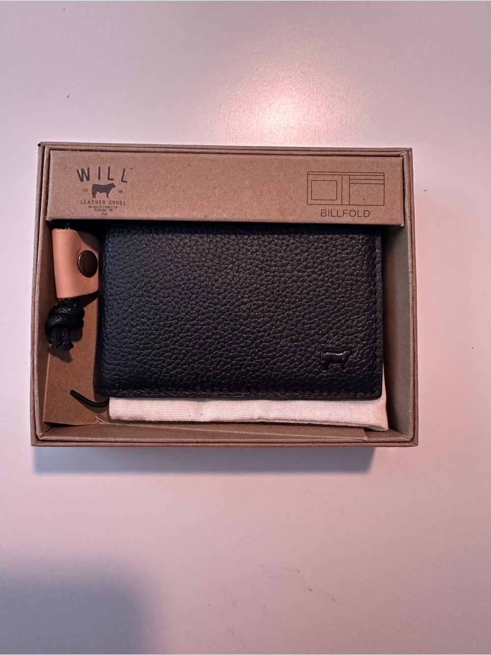 Will Leather Goods Bifold Billfold Black Wallet